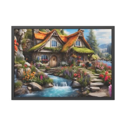 Enchanted Mountain Cottage Framed Poster