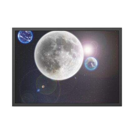 Moon in Galaxy Framed Poster