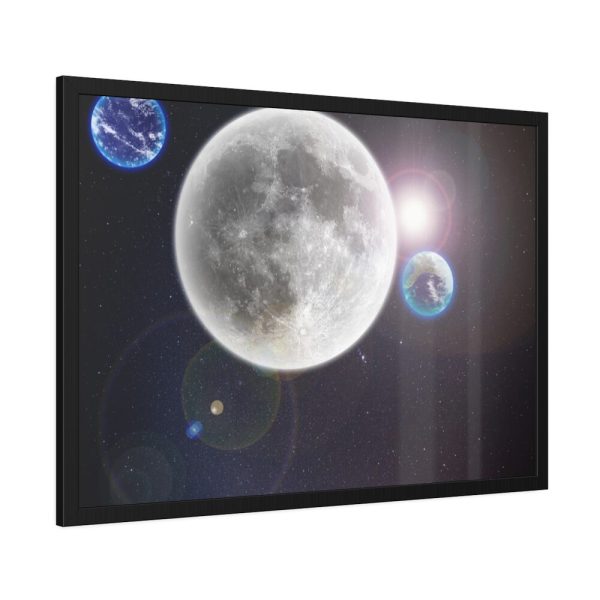 93854-321.jpg Moon in Galaxy Framed Poster