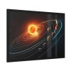 Vibrant Depiction of Solar System in Horizontal Format Framed Poster