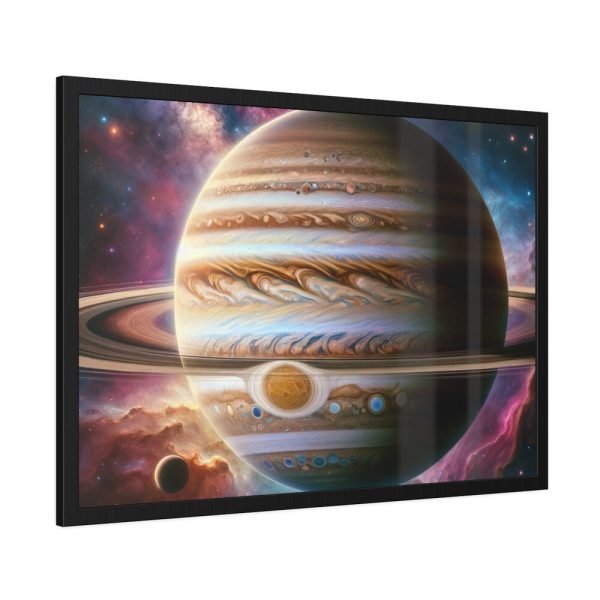 Majestic Gas Giant With Intricate Rings Framed Poster