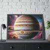 Majestic Gas Giant With Intricate Rings Framed Poster