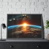 Beauty of Celestial Sunrise Over Earth Framed Poster