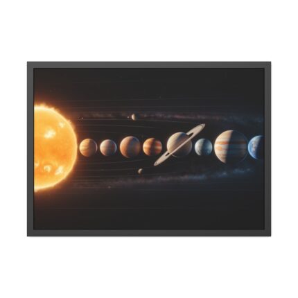 Solar System With Nine Planets Framed Poster