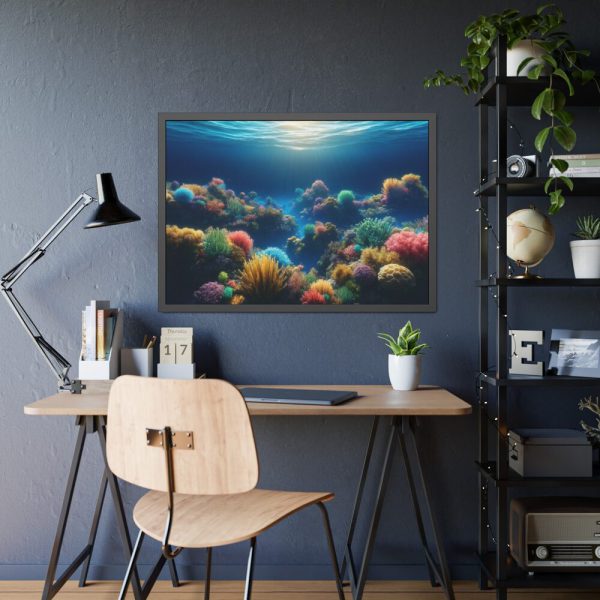 93854-50.jpg Colorful Coral in the Deep Blue Ocean Framed Poster