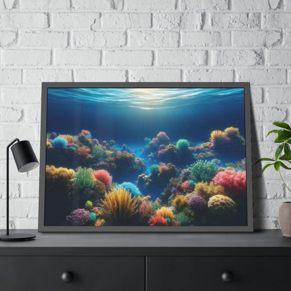 93854-51.jpg Colorful Coral in the Deep Blue Ocean Framed Poster