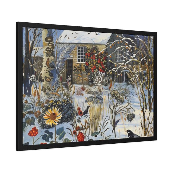 93855-102.jpg Winter Snow Whimsical Landscape Art Framed Poster