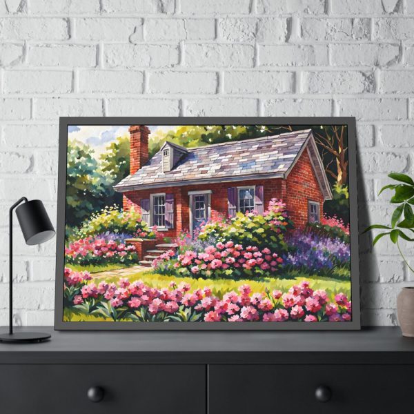93855-132.jpg Cottage Garden Pink Flowers Framed Poster