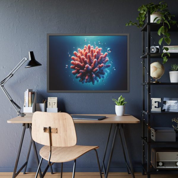93855-167.jpg Coral With Surrounding Water Bubbles Framed Poster