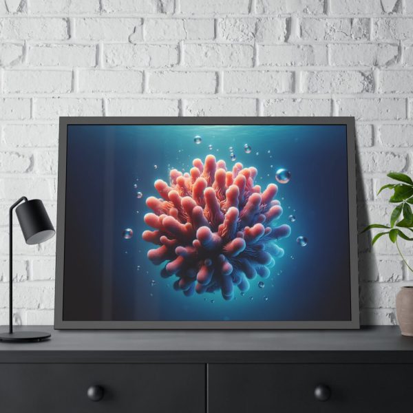 93855-168.jpg Coral With Surrounding Water Bubbles Framed Poster