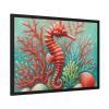 Underwater Scene With a Red Coral Reef and Seashells Framed Poster
