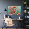 Underwater Scene With a Red Coral Reef and Seashells Framed Poster
