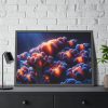Vibrant and Dynamic Texture of Marine Corals Framed Poster