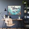 93855-191.jpg Watercolor Whales Under The Sea Framed Poster