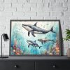 93855-192.jpg Watercolor Whales Under The Sea Framed Poster