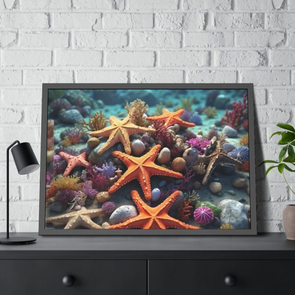 93855-200.jpg Assortment Of Colorful Starfish Framed Poster