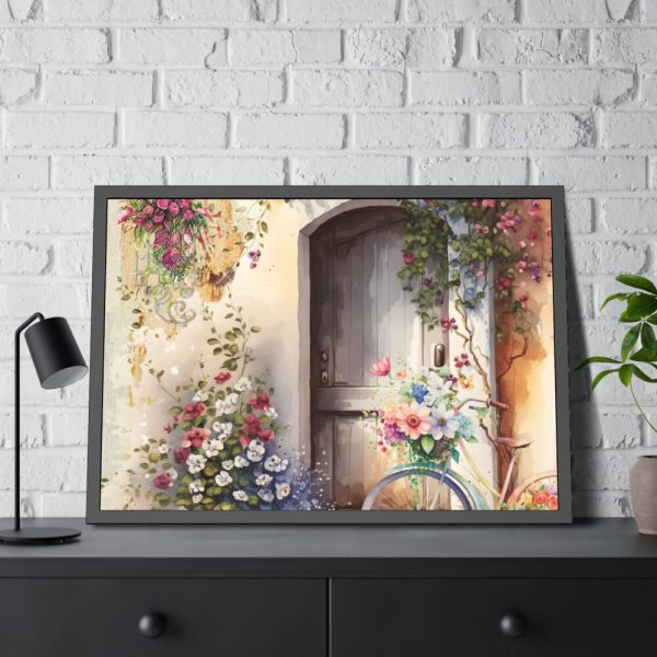 93855-216.jpg Watercolor Floral Front Door Bike Framed Poster