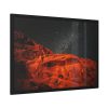 93855-254.jpg Glowing Red Mountain Under Starry Sky Framed Poster