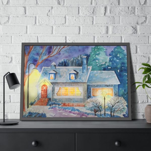 93855-31.jpg Cottage In Winter Framed Poster