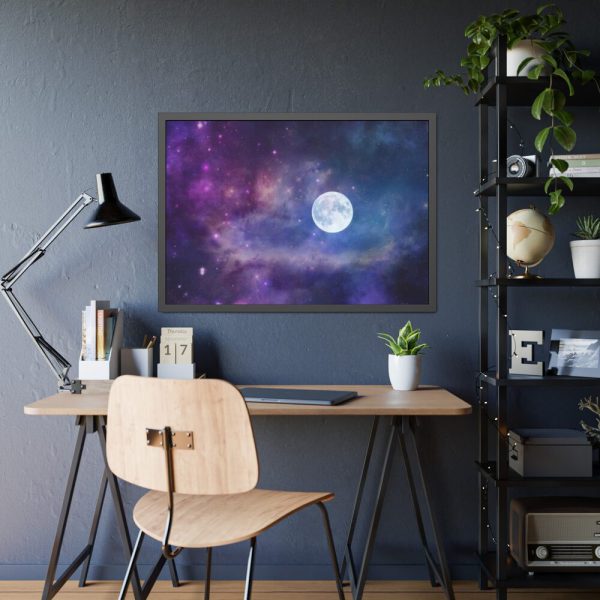 93855-315.jpg Moon Cosmos Stars Sky Framed Poster