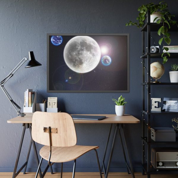 93855-319.jpg Moon in Galaxy Framed Poster