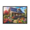 93855-36.jpg Flower Garden With Cottage Framed Poster