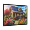 93855-37.jpg Flower Garden With Cottage Framed Poster