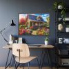 93855-38.jpg Flower Garden With Cottage Framed Poster