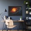Vibrant Depiction of Solar System in Horizontal Format Framed Poster