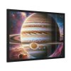 Majestic Gas Giant With Intricate Rings Framed Poster