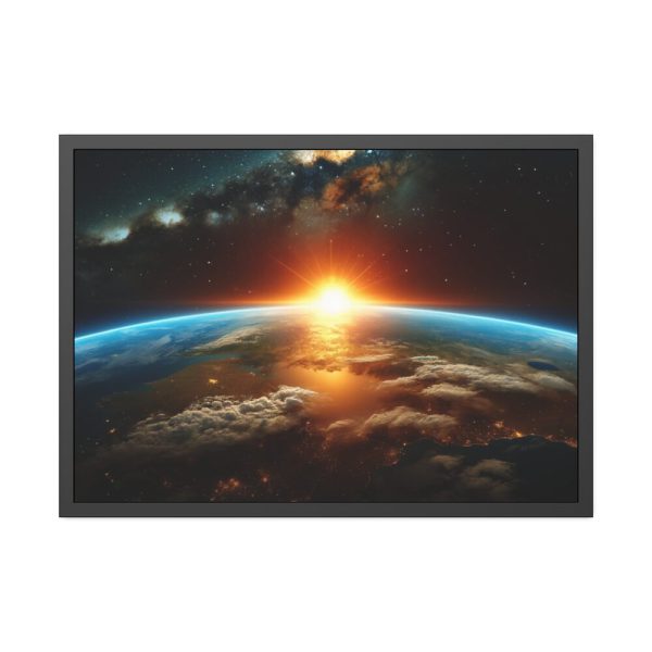 Beauty of Celestial Sunrise Over Earth Framed Poster