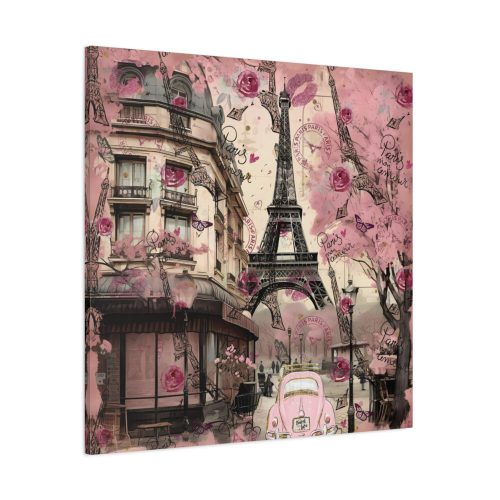Pink and Sepia Colored Vintage Paris Standard Canvas