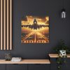 101419-43.jpg Airplane Taking Off From Runway at Sunset Standard Canvas