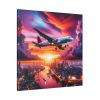 101419-45.jpg Large Airplane Flying During a Vibrant Sunset Standard Canvas