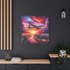 101419-48.jpg Large Airplane Flying During a Vibrant Sunset Standard Canvas