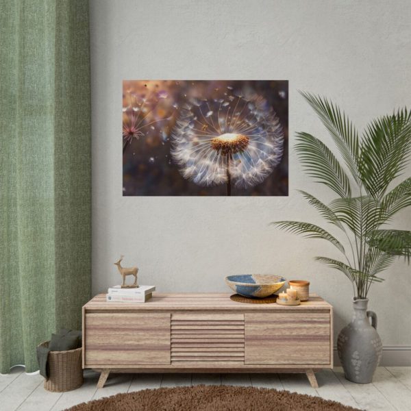 101875-198.jpg Dandelion Seeds Flower Head in Close Up Poster