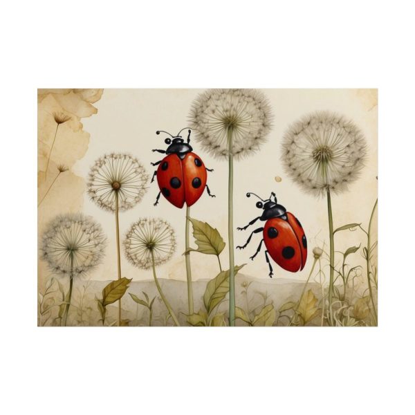 101875-205.jpg Watercolor Meadow Flowers With Ladybug Poster