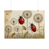 101875-206.jpg Watercolor Meadow Flowers With Ladybug Poster