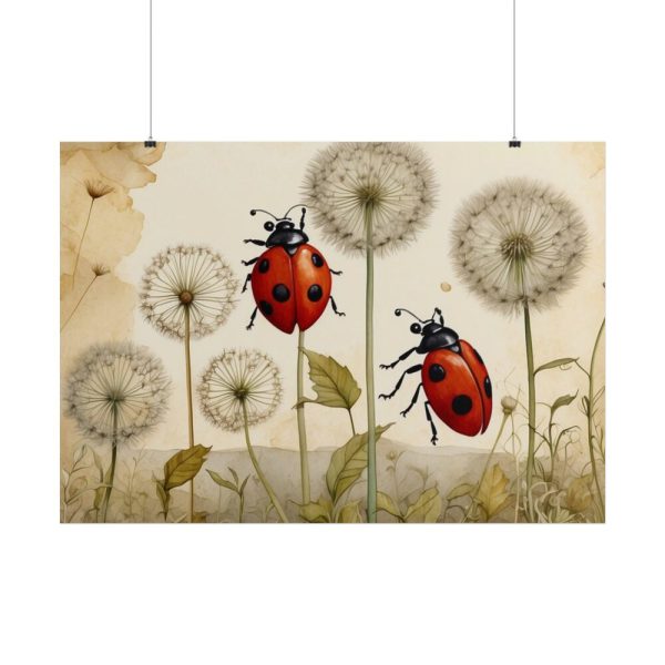 101875-206.jpg Watercolor Meadow Flowers With Ladybug Poster