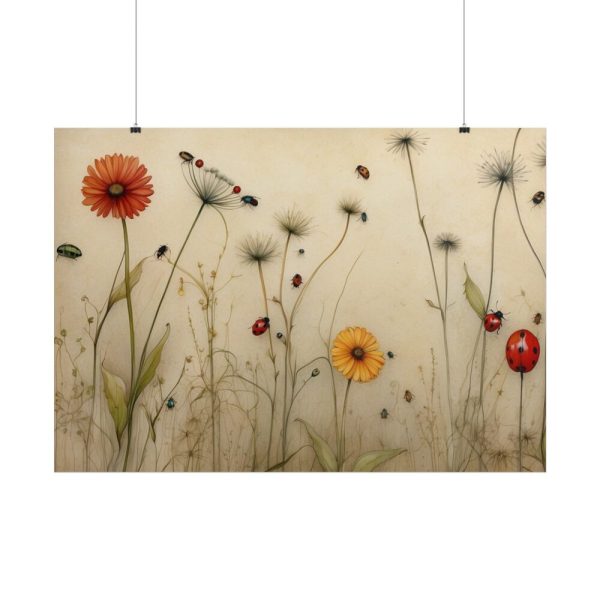Dandelion With Ladybug Poster