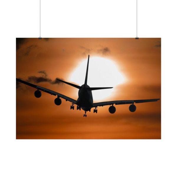 101875-321.jpg Airplane During Golden Hour Poster