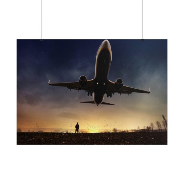 101875-366.jpg Man With Airplaine in Landscape Poster