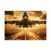 101875-385.jpg Airplane Taking Off From Runway at Sunset Poster