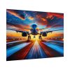 101875-392.jpg Commercial Airplane Positioned on Runway Poster