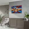 101875-394.jpg Commercial Airplane Positioned on Runway Poster