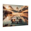 101875-397.jpg Floatplane Docked on Serene Lake at Sunrise Poster
