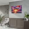 101875-404.jpg Large Airplane Flying During a Vibrant Sunset Poster