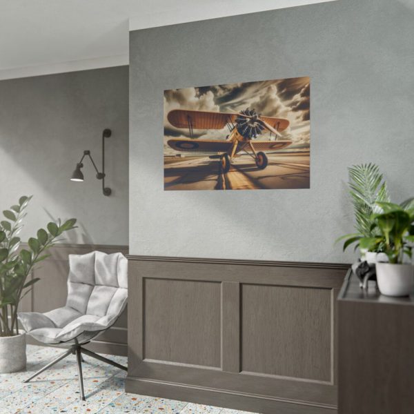 101875-409.jpg Yellow Vintage Biplane With Radial Engine Poster