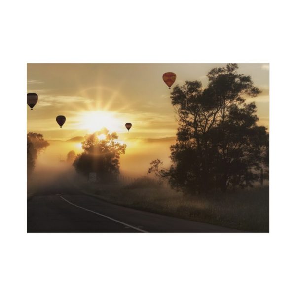 Hot Air Balloon in Sunset Poster