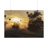Hot Air Balloon in Sunset Poster